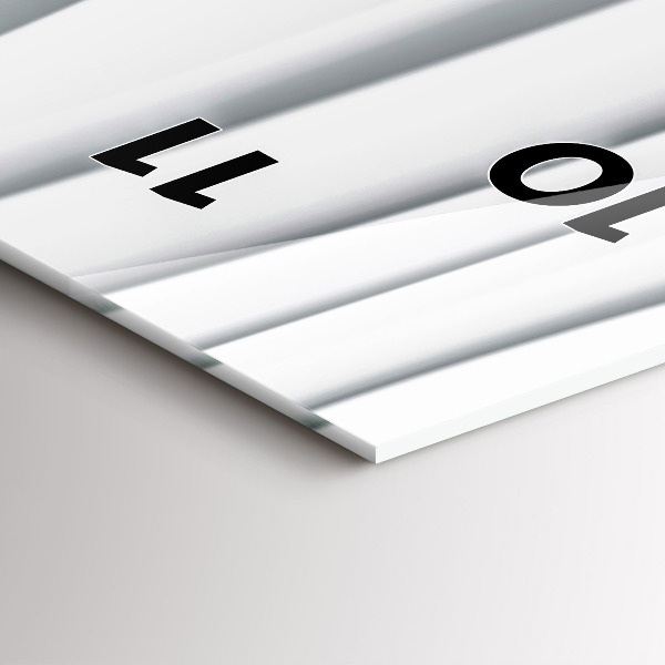 Ceas vertical de perete din sticlă Textura valuri