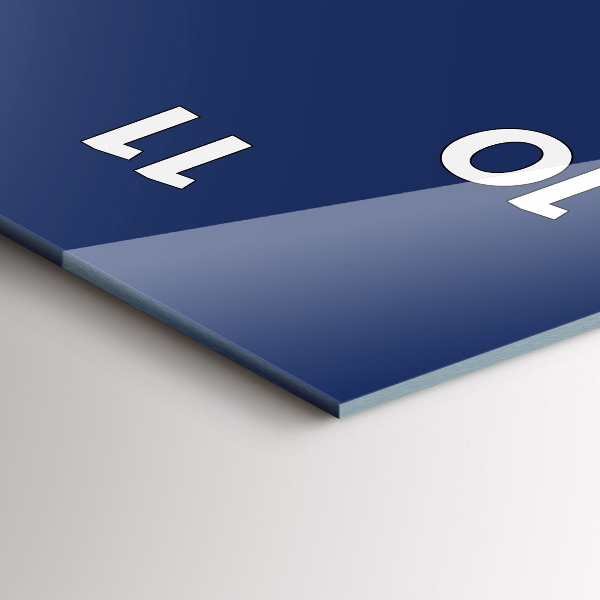 Ceas vertical de perete din sticlă Culoare bleumarin