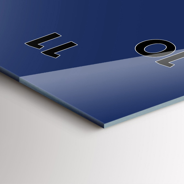 Ceas vertical de perete din sticlă Culoare bleumarin