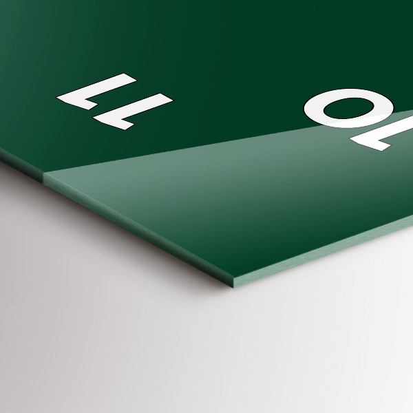 Ceas vertical de perete din sticlă Culoare verde sticla