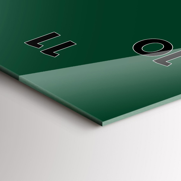 Ceas vertical de perete din sticlă Culoare verde sticla