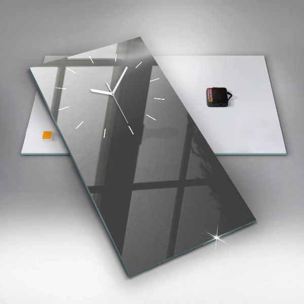 Ceas vertical de perete din sticlă Culoare gri