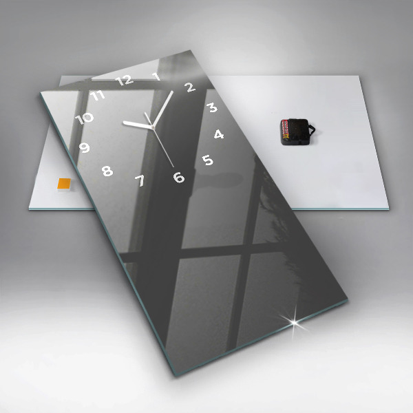 Ceas vertical de perete din sticlă Culoare gri