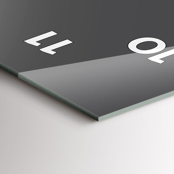 Ceas vertical de perete din sticlă Culoare gri