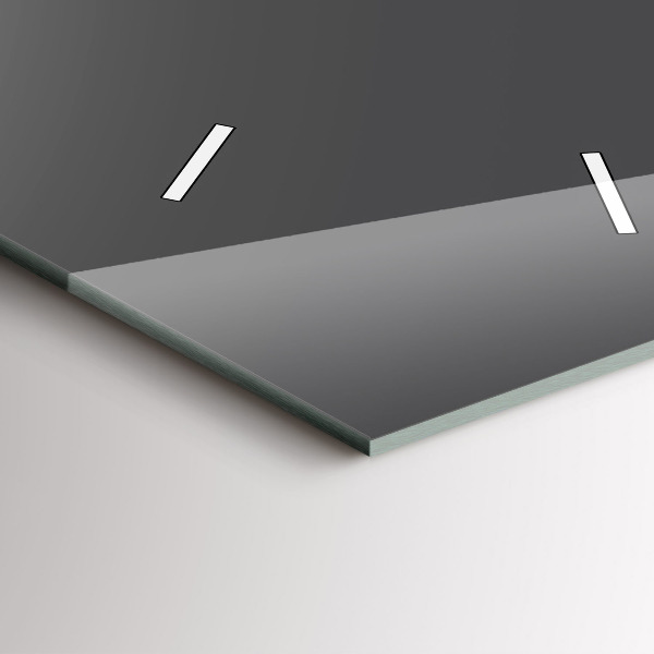 Ceas vertical de perete din sticlă Culoare gri