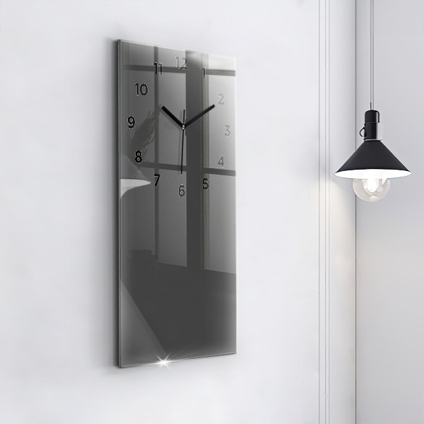 Ceas vertical de perete din sticlă Culoare gri