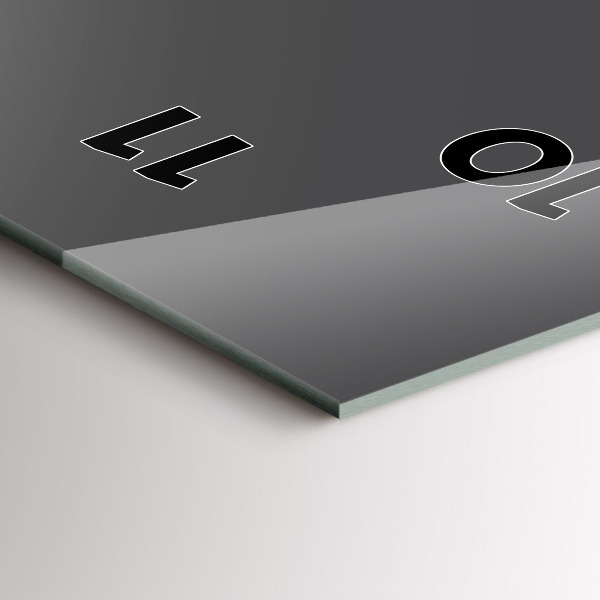 Ceas vertical de perete din sticlă Culoare gri