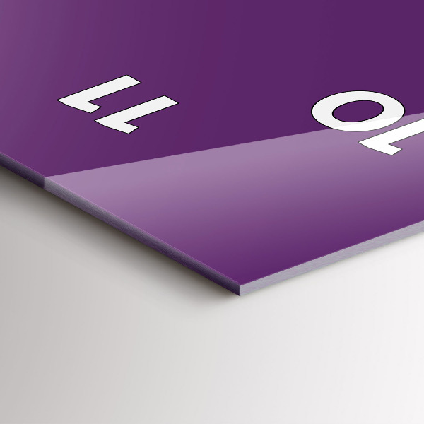 Ceas vertical de perete din sticlă Violet