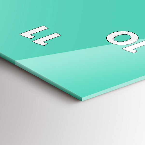 Ceas vertical de perete din sticlă Culoare turcoaz