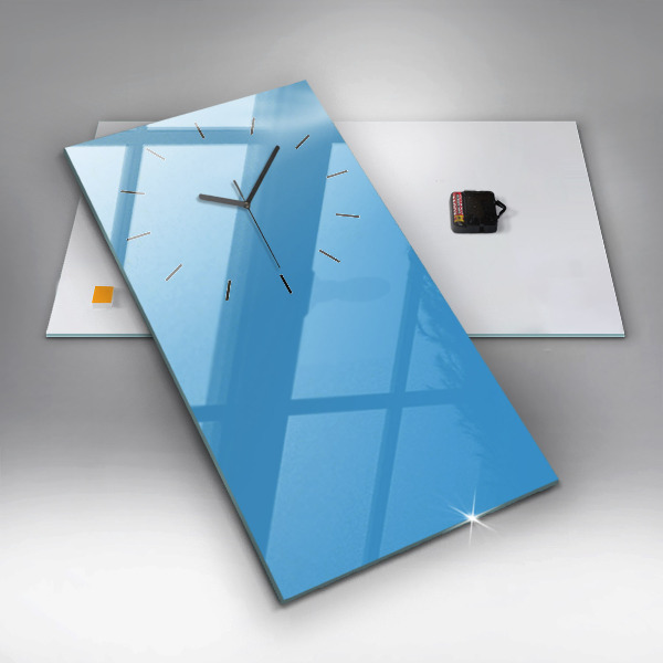 Ceas vertical de perete din sticlă Culoare albastru
