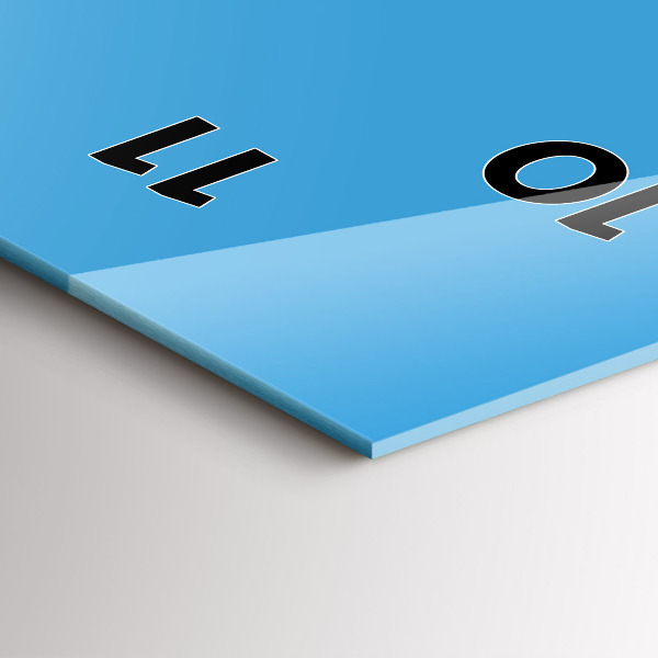 Ceas vertical de perete din sticlă Culoare albastru