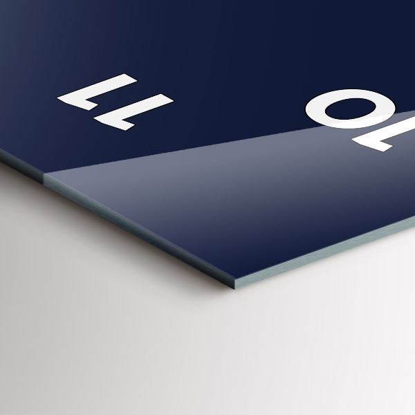 Ceas vertical de perete din sticlă Culoare bleumarin închis