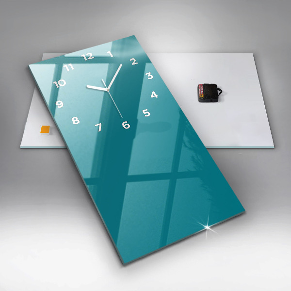 Ceas vertical de perete din sticlă Culoarea mării