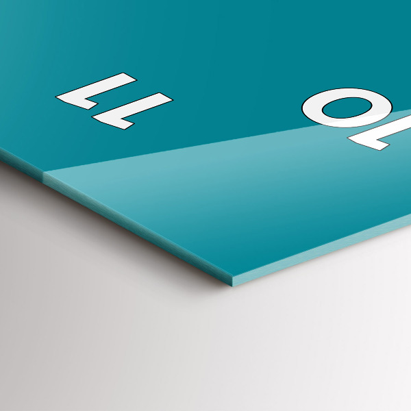 Ceas vertical de perete din sticlă Culoarea mării