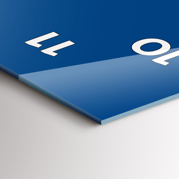 Ceas vertical de perete din sticlă Culoare albastru