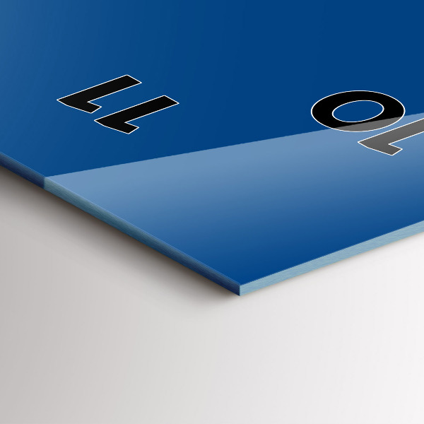 Ceas vertical de perete din sticlă Culoare albastru