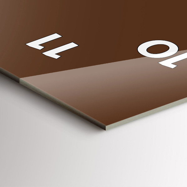 Ceas vertical de perete din sticlă Culoare maro