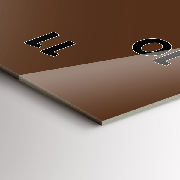 Ceas vertical de perete din sticlă Culoare maro