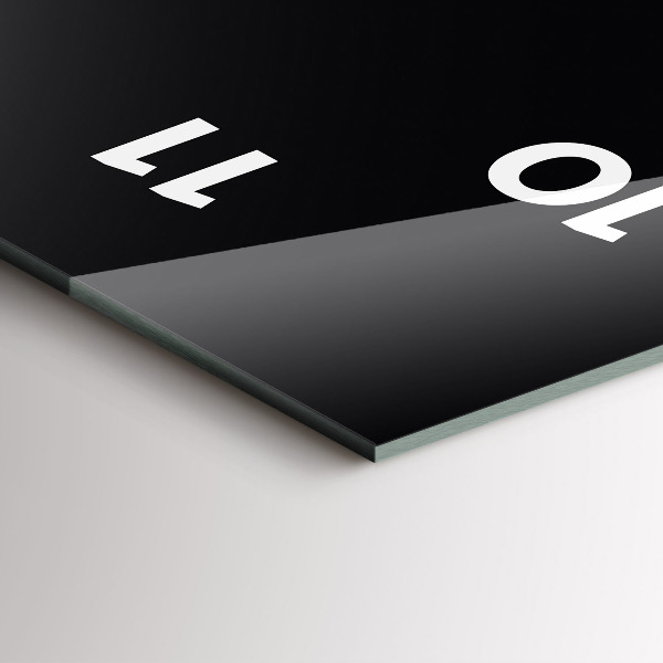 Ceas vertical de perete din sticlă Culoare: negru