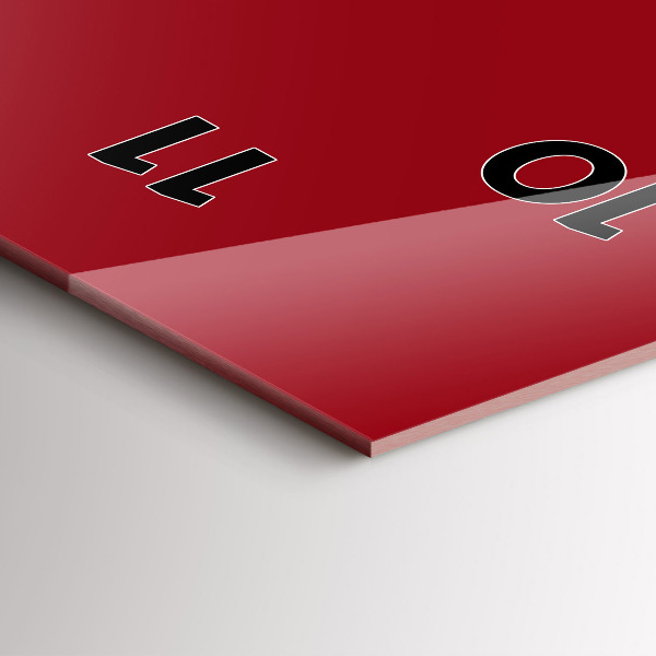 Ceas vertical de perete din sticlă Culoare roșu