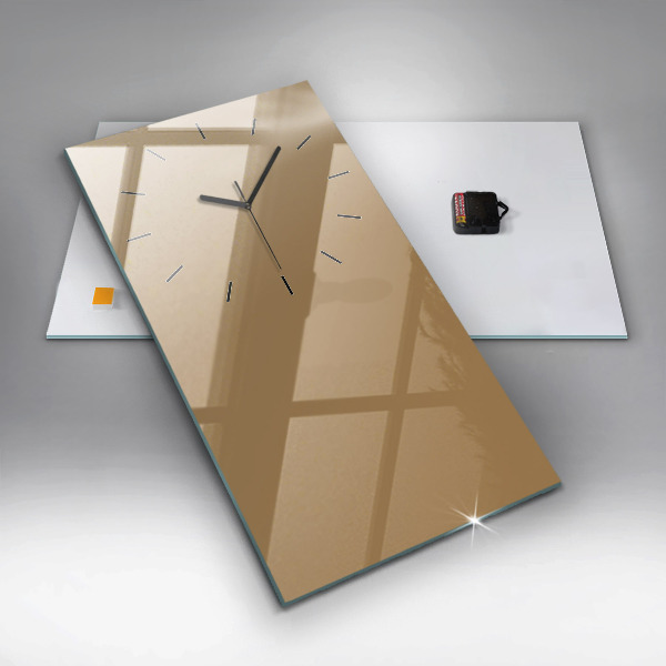 Ceas vertical de perete din sticlă Culoare bej închis