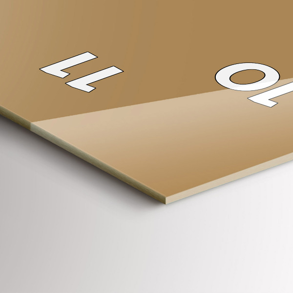 Ceas vertical de perete din sticlă Culoare bej închis