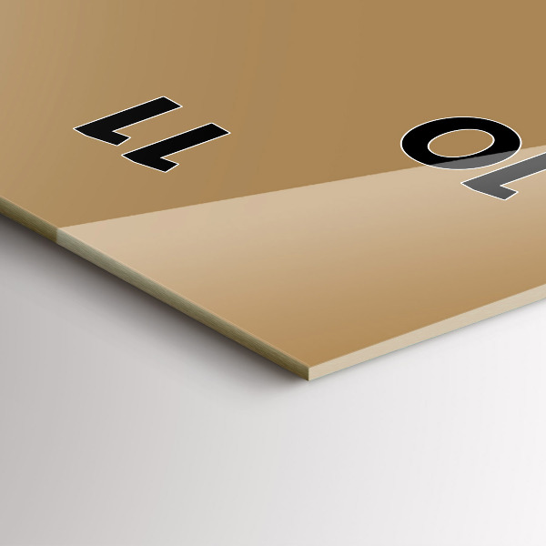 Ceas vertical de perete din sticlă Culoare bej închis