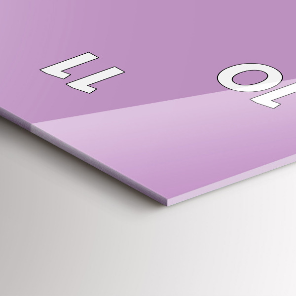 Ceas vertical de perete din sticlă Culoare liliac