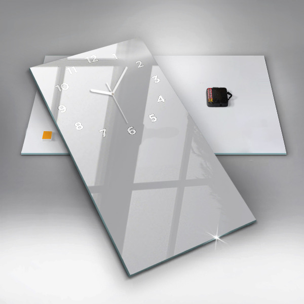 Ceas vertical de perete din sticlă Culoare gri deschis