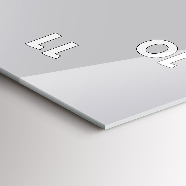 Ceas vertical de perete din sticlă Culoare gri deschis