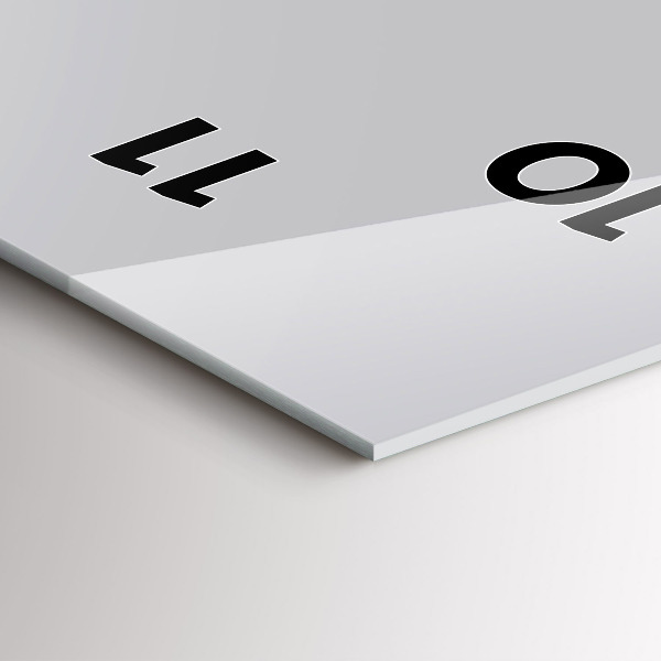 Ceas vertical de perete din sticlă Culoare gri deschis