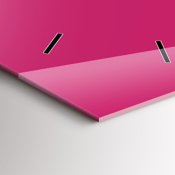 Ceas vertical de perete din sticlă Culoare roz puternic