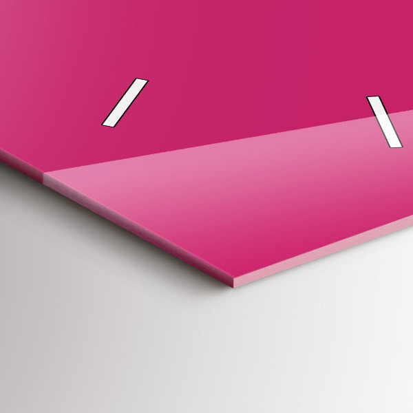 Ceas vertical de perete din sticlă Culoare roz puternic