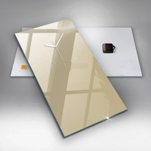 Ceas vertical de perete din sticlă Culoare bej