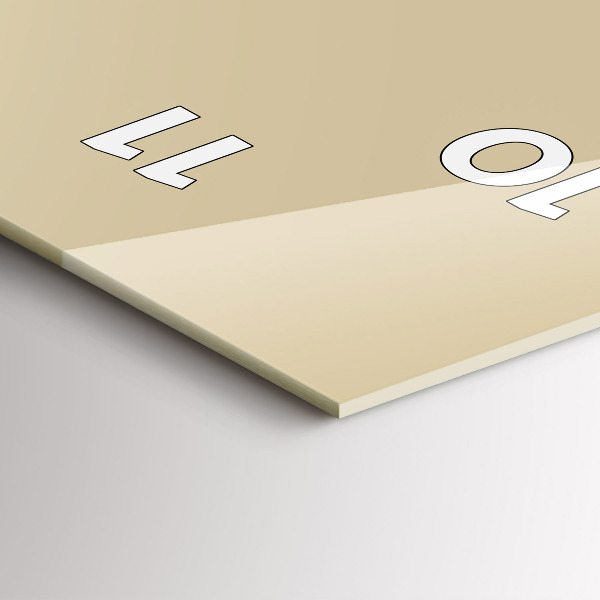 Ceas vertical de perete din sticlă Culoare bej