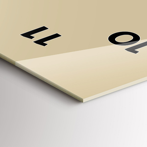 Ceas vertical de perete din sticlă Culoare bej