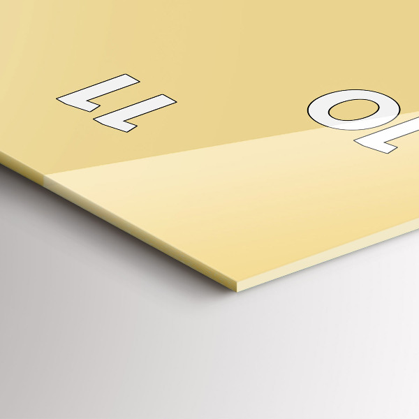 Ceas vertical de perete din sticlă Culoare crem