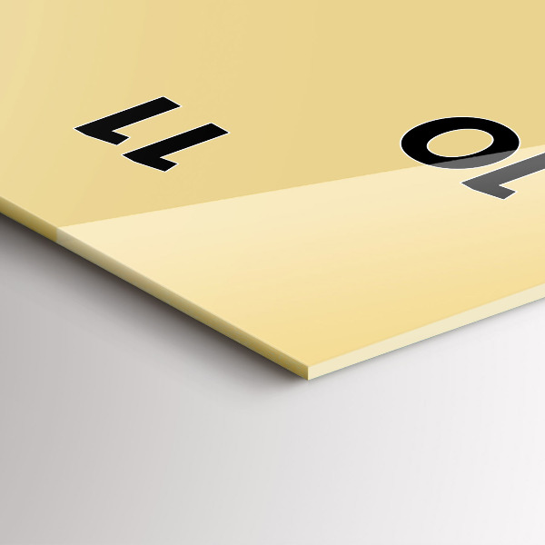 Ceas vertical de perete din sticlă Culoare crem