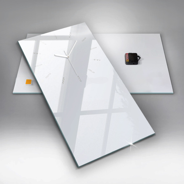 Ceas vertical de perete din sticlă Culoare alb închis