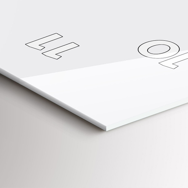 Ceas vertical de perete din sticlă Culoare alb închis