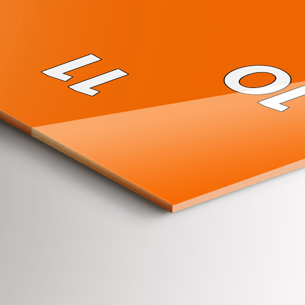 Ceas vertical de perete din sticlă Culoare portocalie