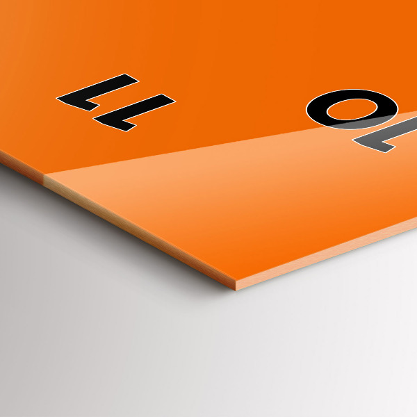 Ceas vertical de perete din sticlă Culoare portocalie