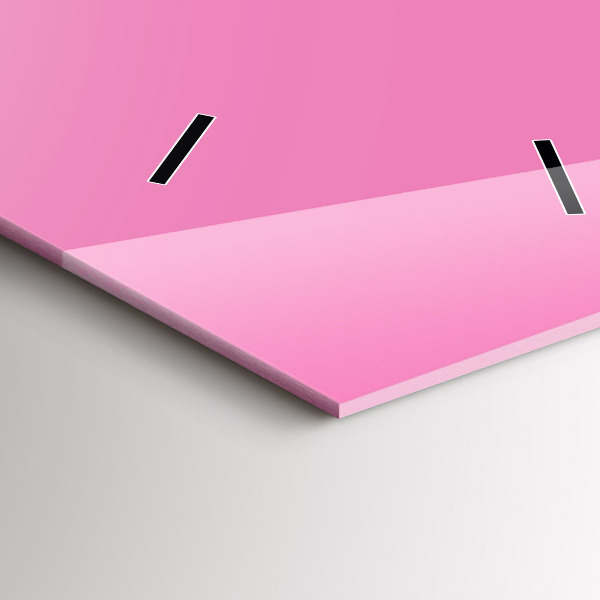 Ceas vertical de perete din sticlă Culoare roz