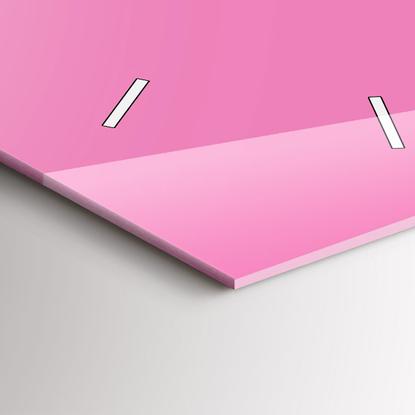 Ceas vertical de perete din sticlă Culoare roz