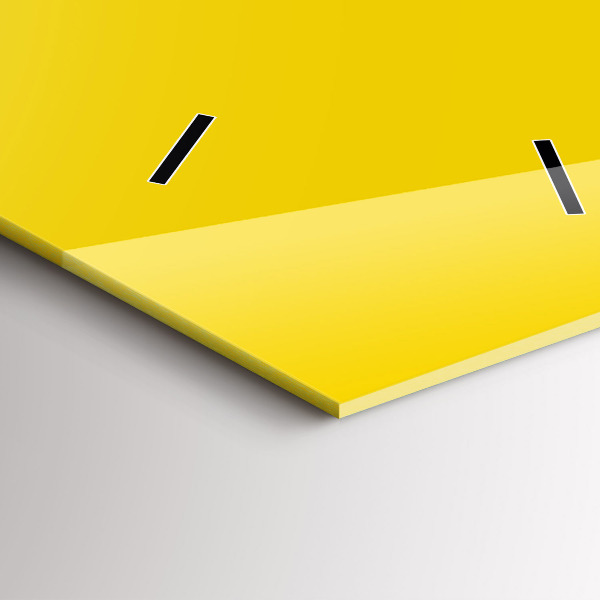 Ceas vertical de perete din sticlă Culoare galben deschis