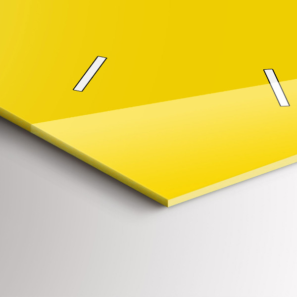 Ceas vertical de perete din sticlă Culoare galben deschis