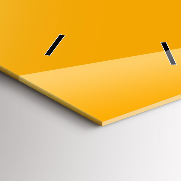 Ceas vertical de perete din sticlă Culoare: galben-auriu