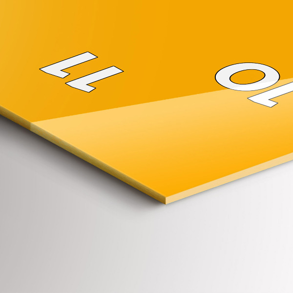 Ceas vertical de perete din sticlă Culoare: galben-auriu