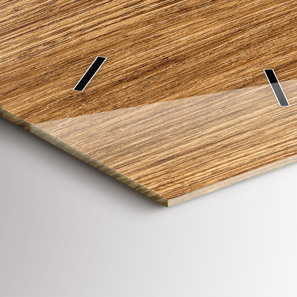 Ceas vertical de perete din sticlă Lemn deschis