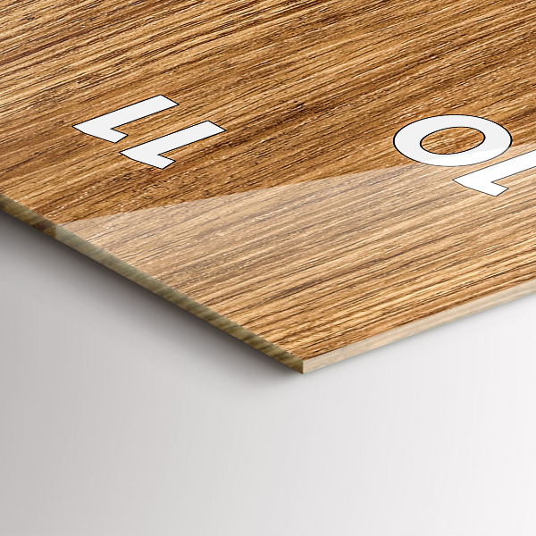 Ceas vertical de perete din sticlă Lemn deschis